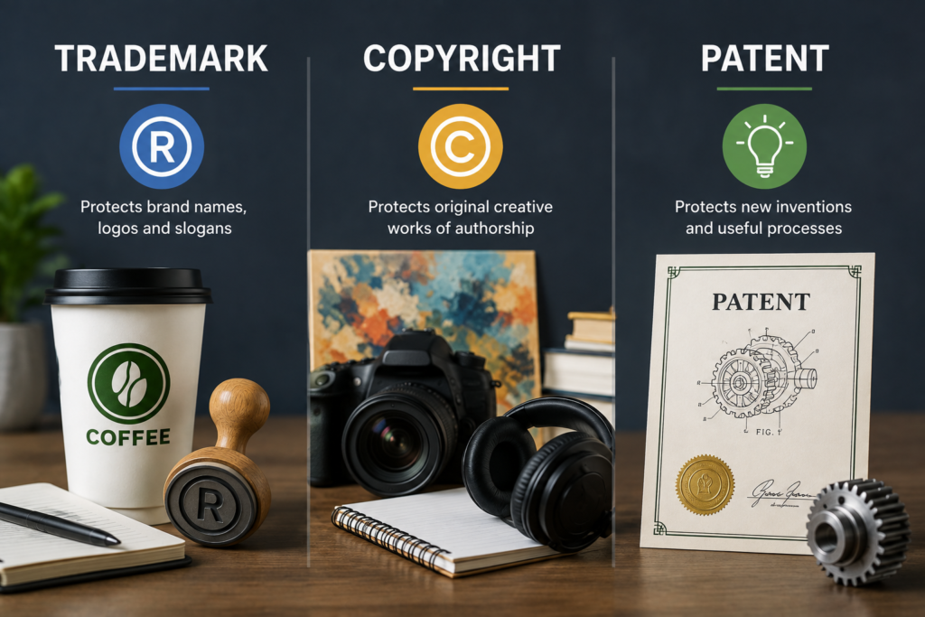 Trademark vs. Copyright vs. Patent