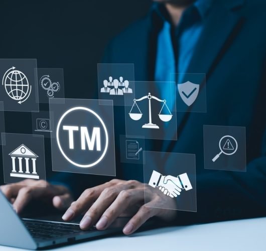 Tm,,Trademark,And,Intellectual,Property,Protection,Concept.,Businessman,Working,On Trademark background file